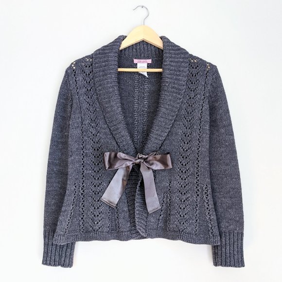 🌟Host Pick🌟 🇮🇹 Hekla & Co Wool Blend Ribbon Tie Cardigan Made In Italy - Picture 1 of 7